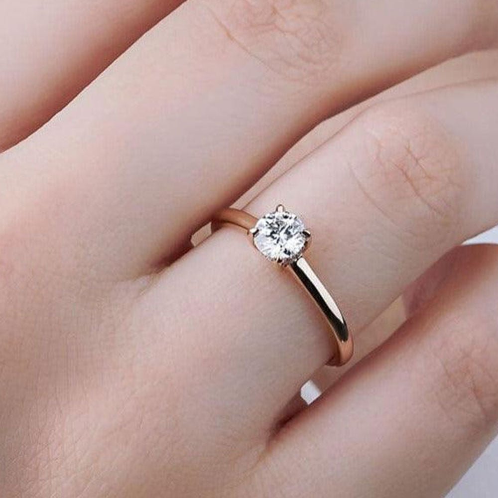 Round Cut Solitaire Carat Diamond Ring Ronaff Diamond