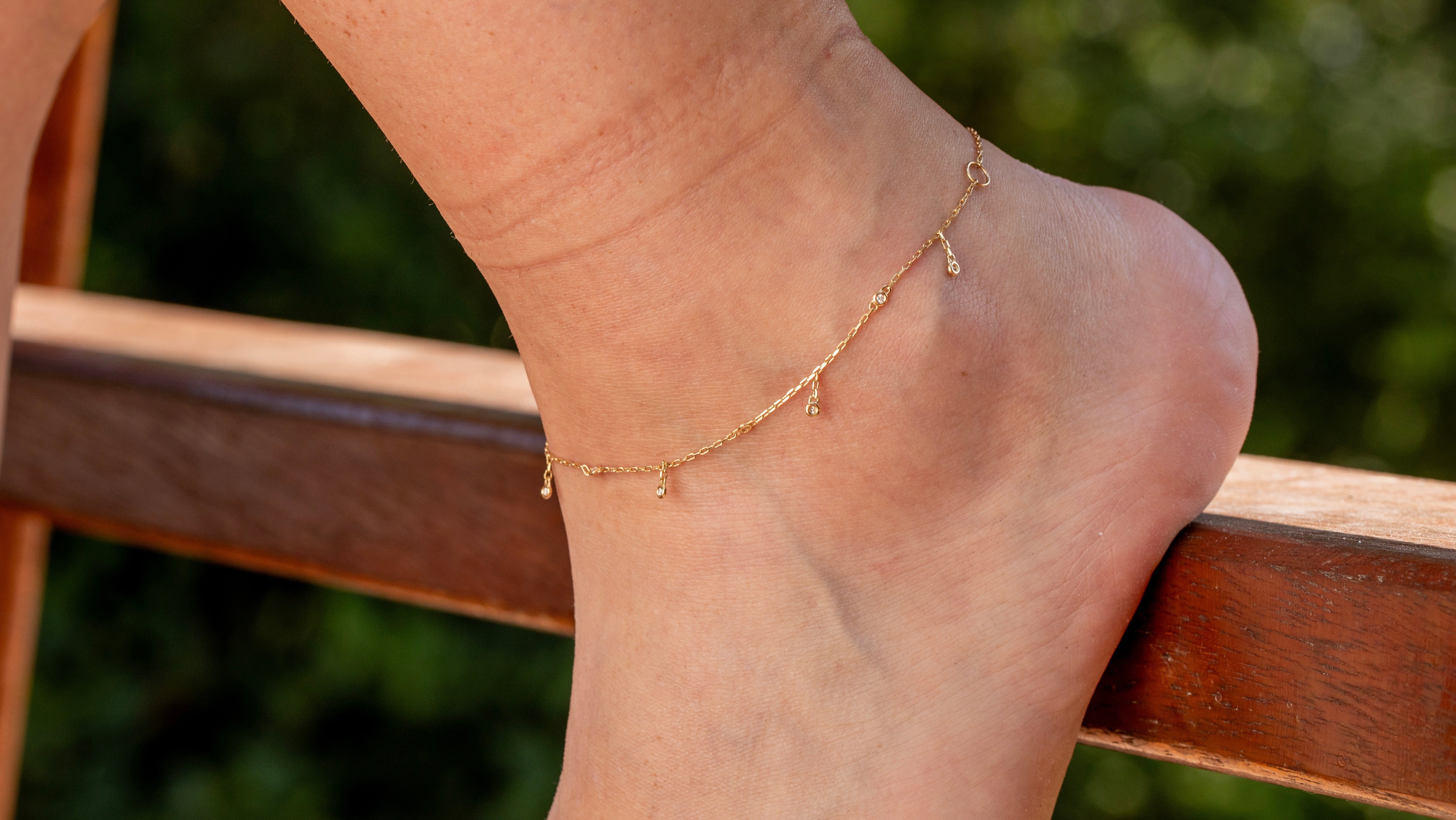 0.08 Karat Pırlantalı Halhal - RNF01087 | Pırlanta Halhal | Ronaff Pırlanta | Tektaş Yüzük, Pırlanta Yüzük, Kolye, Küpe