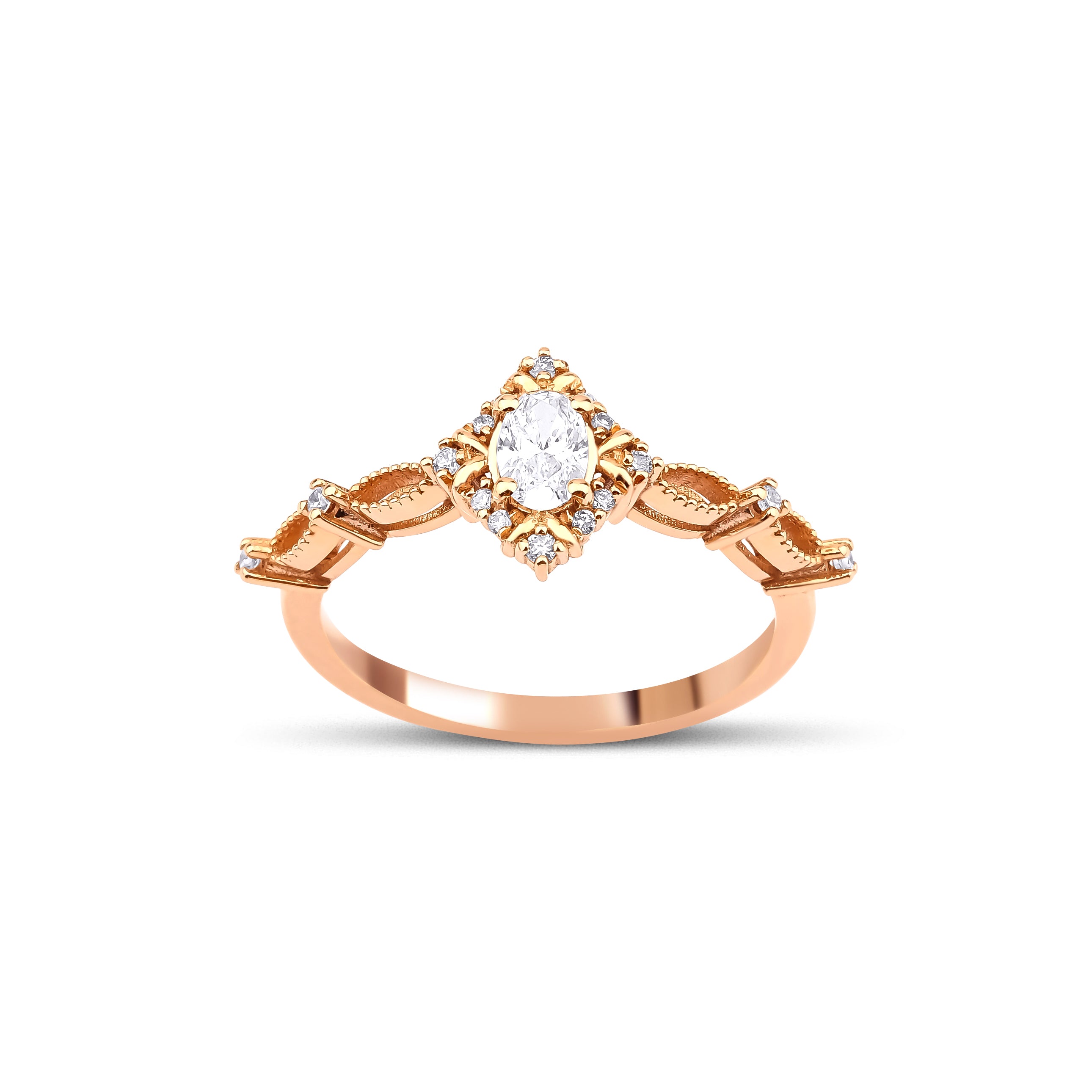 0.25 Karat Oval & Yuvarlak Kesim Vintage Pırlanta Yüzük - RNF01062 | Pırlanta Yüzük | Ronaff Pırlanta | Tektaş Yüzük, Pırlanta Yüzük, Kolye, Küpe