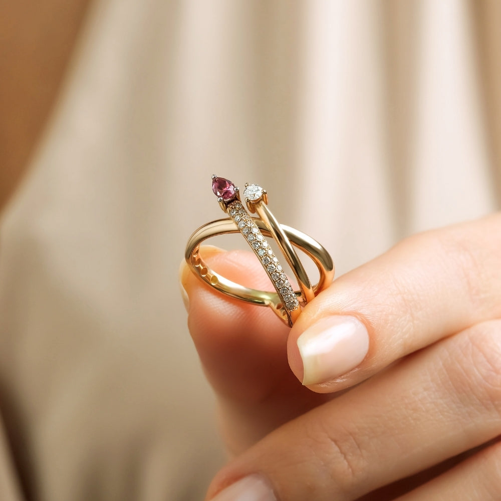 0.30 Karat Pırlanta & 0.20 Karat Pink Safir Yüzük-RNF1249 | Yüzükler | Ronaff Pırlanta | Tektaş Yüzük, Pırlanta Yüzük, Kolye, Küpe