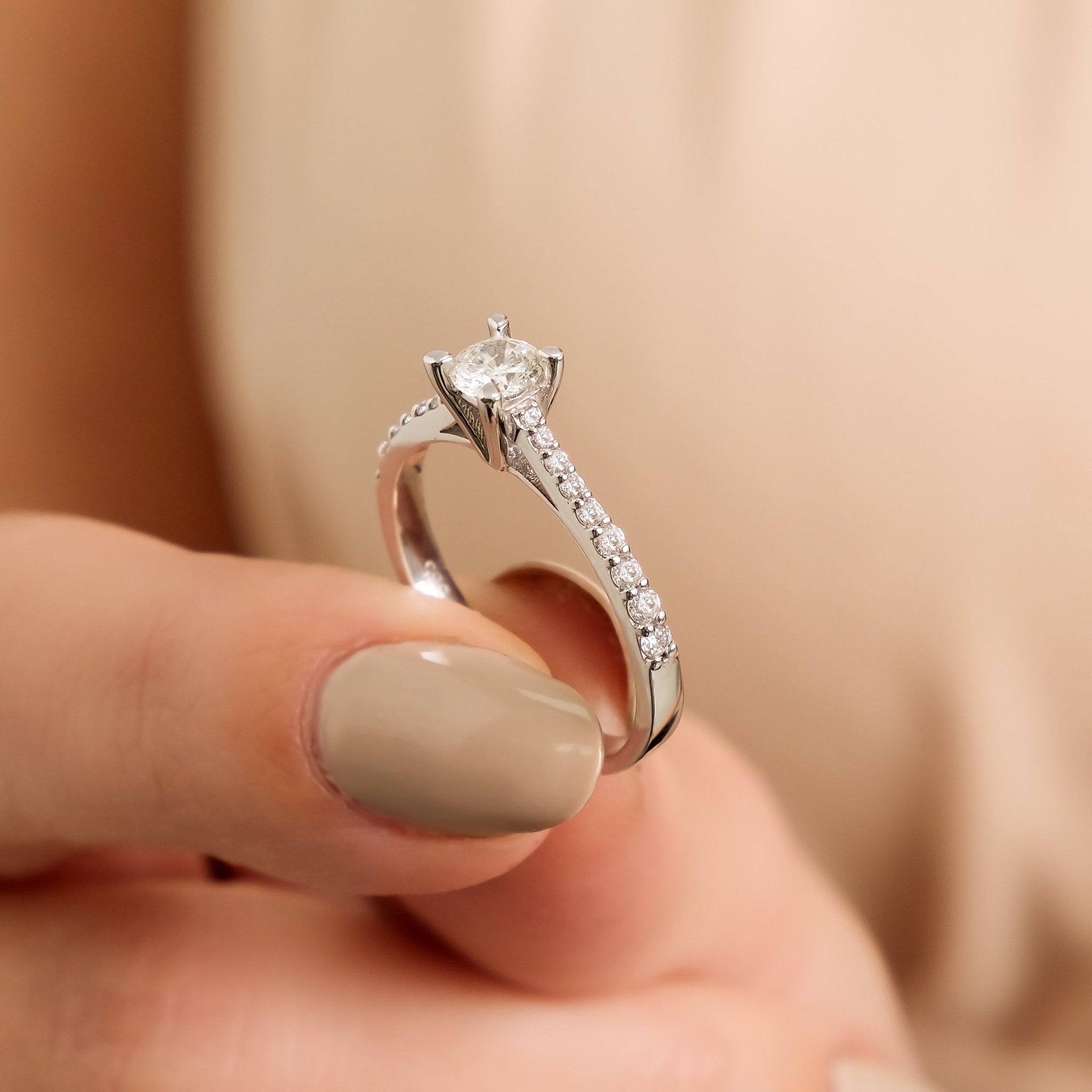 0.35 Karat Merkez & 0.15 Karat Kenar Pırlanta HRD Sertifikalı Klasik Tektaş Yüzük - RNF1003 | Tamtur Pırlanta Yüzük | Ronaff Pırlanta | Tektaş Yüzük, Pırlanta Yüzük, Kolye, Küpe