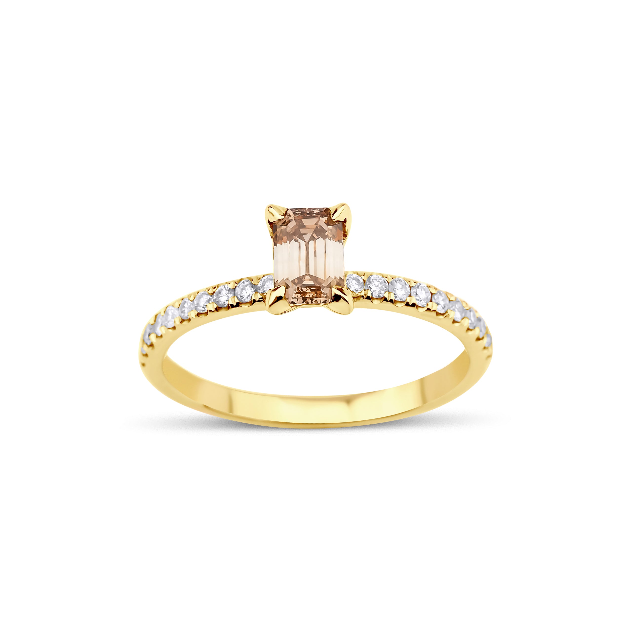 0.60 Karat Brown Pırlanta & 0.20 Karat Kenar Yuvarlak Kesim Pırlanta Yüzük - RNF01063 | Pırlanta Yüzük | Ronaff Pırlanta | Tektaş Yüzük, Pırlanta Yüzük, Kolye, Küpe