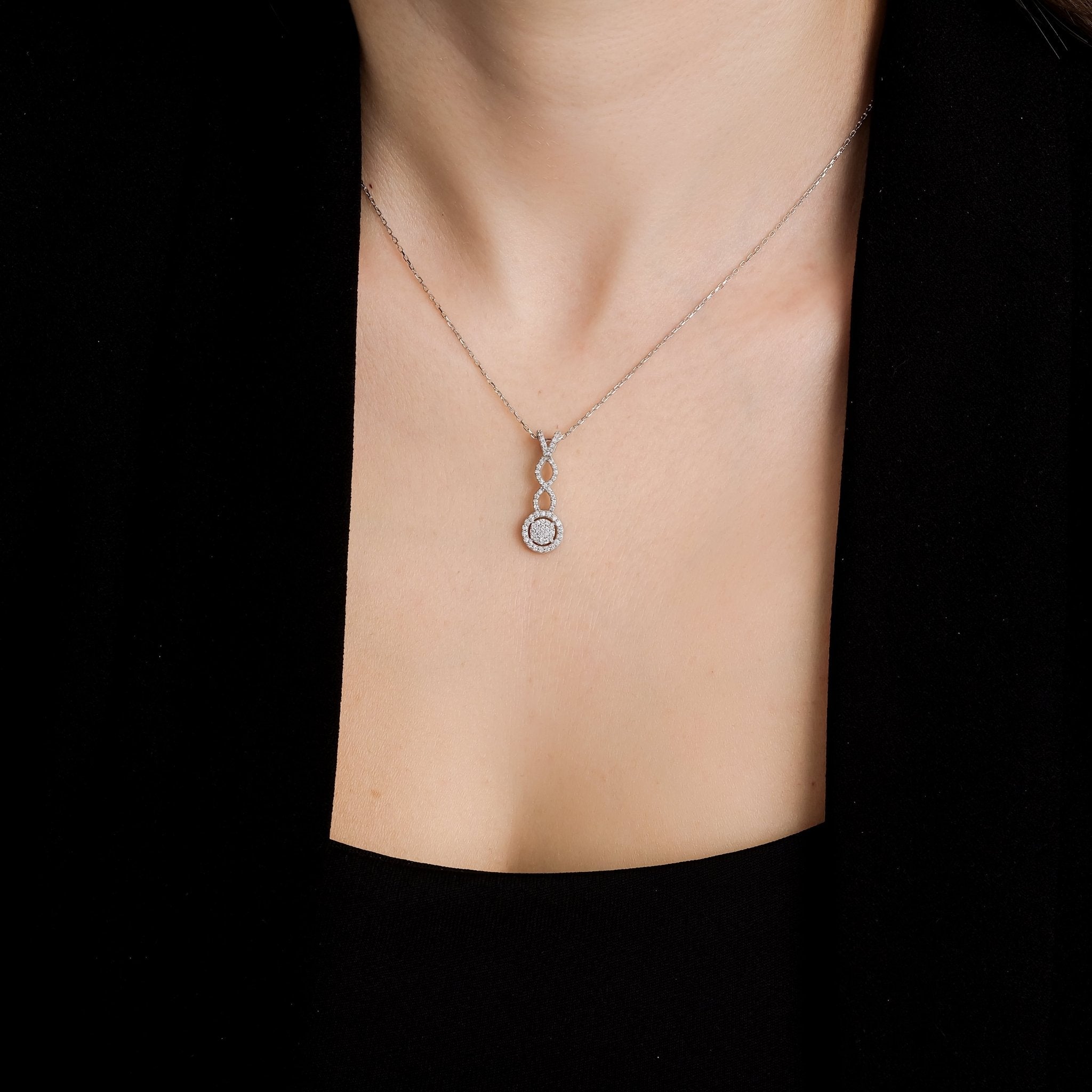 0.30 Karat Yuvarlak Kesim Pırlanta Özel Tasarım Kolye - RNF01008 | Pırlanta Kolye | Ronaff Pırlanta | Tektaş Yüzük, Pırlanta Yüzük, Kolye, Küpe