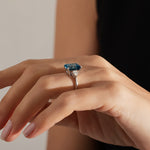 5.40 Karat London Blue Topaz & 0.60 Karat Damla Pırlantalı Yüzük-RNF1304 | Renkli Taşlı Yüzükler | Ronaff Pırlanta | Tektaş Yüzük, Pırlanta Yüzük, Kolye, Küpe