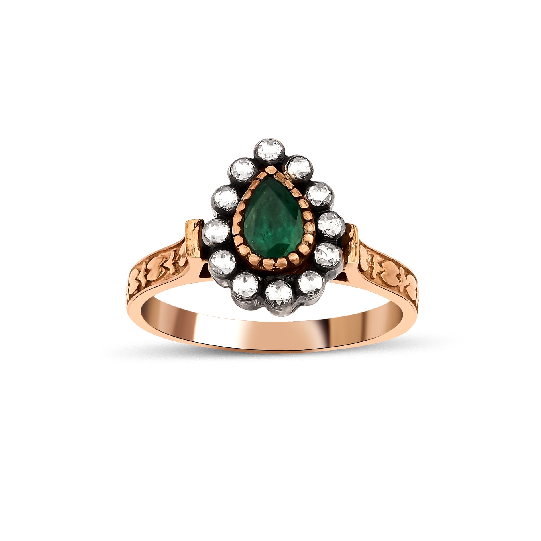 0.80 Karat Zümrüt & 0.14 Karat Elmas Tasarım Yüzük - RNF0970 | Elmas | Ronaff Pırlanta | Tektaş Yüzük, Pırlanta Yüzük, Kolye, Küpe