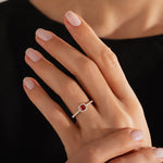 0.40 Karat Baget Yakut & 0.20 Karat Yuvarlak Kesim Pırlanta Yüzük-RNF1388 | Renkli Taşlı Yüzükler | Ronaff Pırlanta | Tektaş Yüzük, Pırlanta Yüzük, Kolye, Küpe