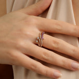 0.45 Karat Pırlata & 0.40 Karat Ametist Renkli Taşlı Yüzük -RNF1258 | Yüzükler | Ronaff Pırlanta | Tektaş Yüzük, Pırlanta Yüzük, Kolye, Küpe