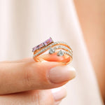 0.45 Karat Pırlata & 0.40 Karat Ametist Renkli Taşlı Yüzük -RNF1258 | Yüzükler | Ronaff Pırlanta | Tektaş Yüzük, Pırlanta Yüzük, Kolye, Küpe