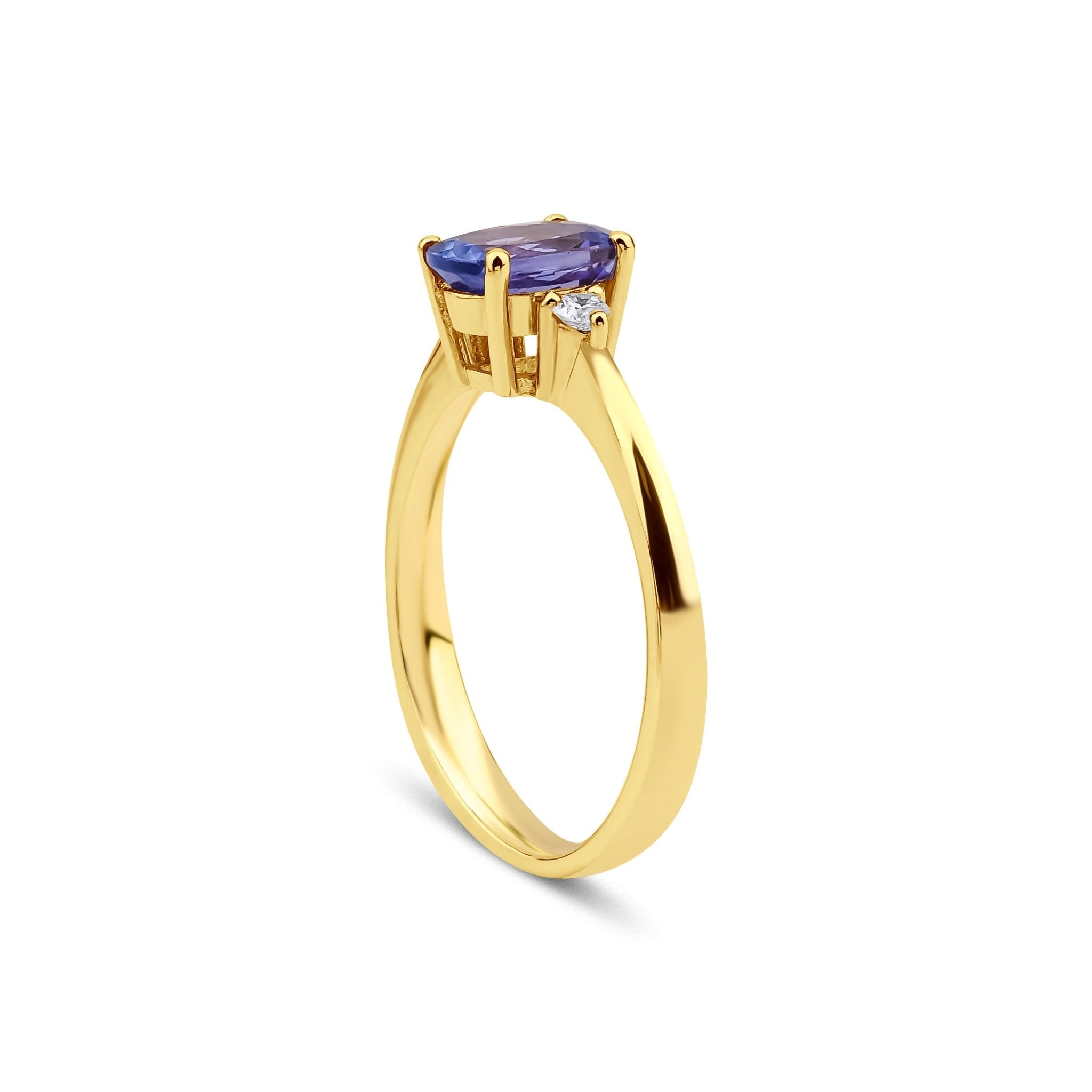 0.80 Karat Oval Tanzanit & 0.03 Karat Yuvarlak Kesim Pırlanta Yüzük - RNF1035 | Renkli Taşlı Yüzükler | Ronaff Pırlanta | Tektaş Yüzük, Pırlanta Yüzük, Kolye, Küpe