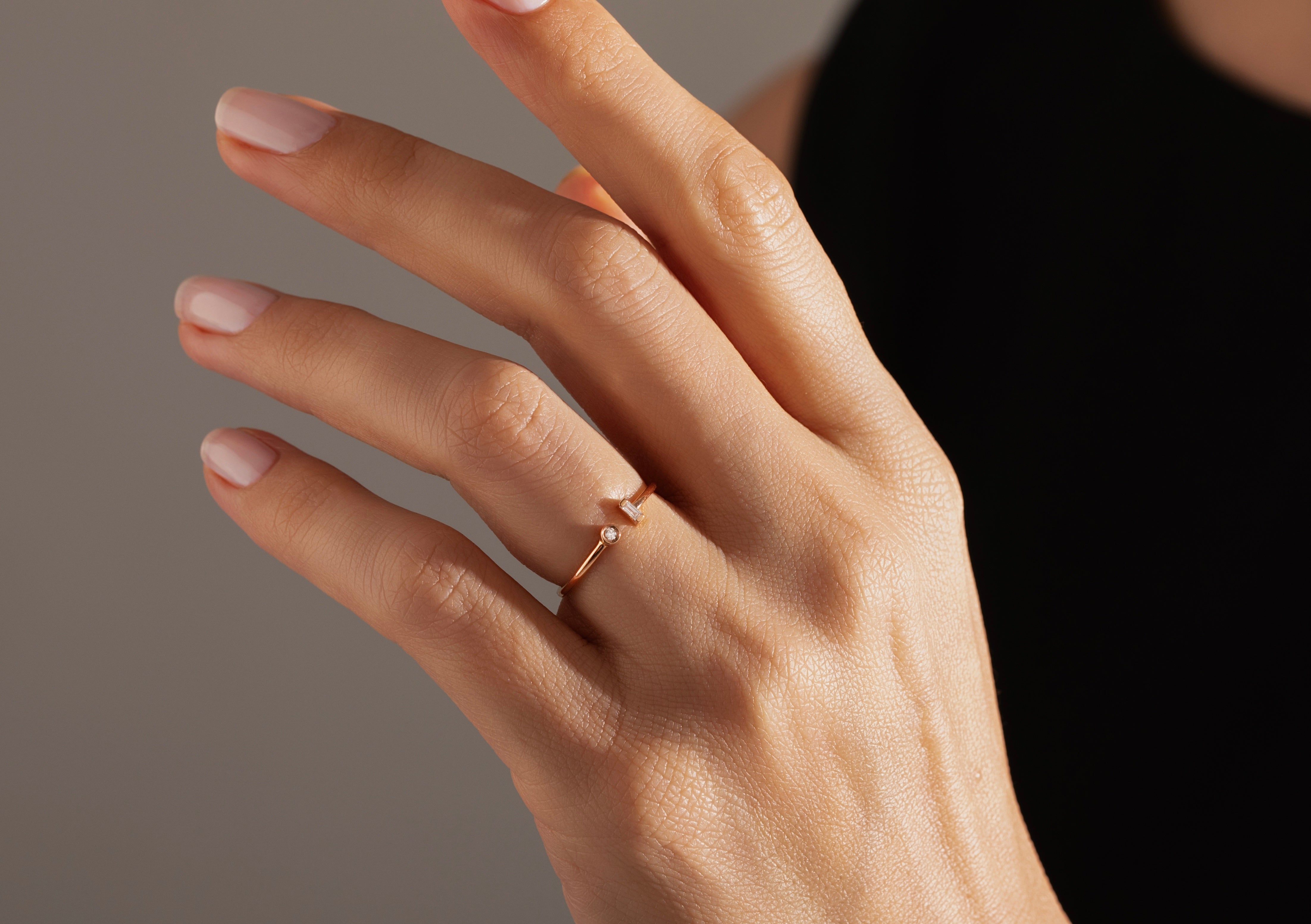 0.08 Karat Yuvarlak/Baget Kesim Minimal Pırlanta Yüzük-RNF1381 | Pırlanta Yüzük | Ronaff Pırlanta | Tektaş Yüzük, Pırlanta Yüzük, Kolye, Küpe