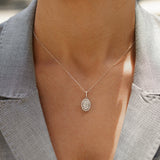 0.59 Karat Oval Baget Pırlanta Kolye RNF1512