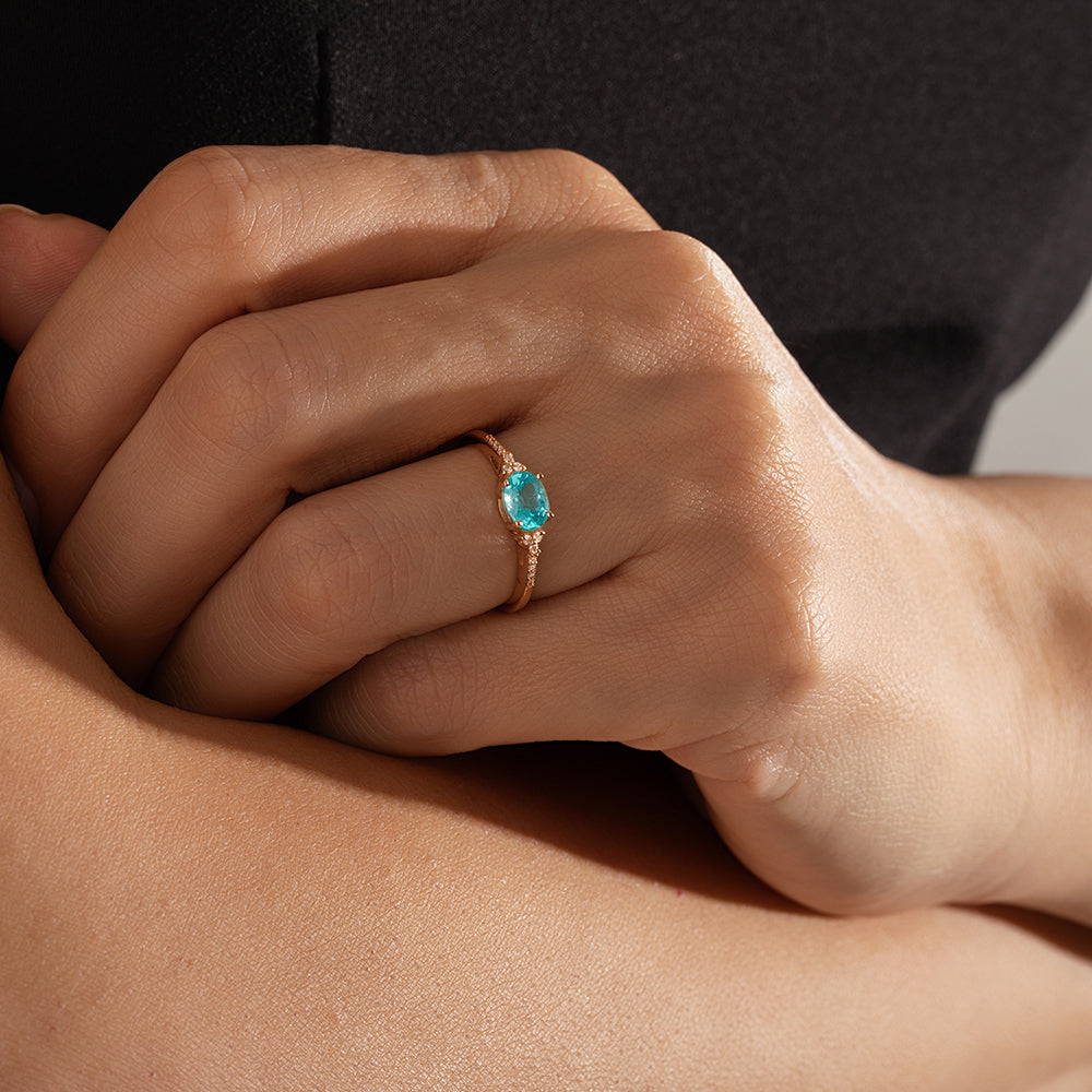 1.00 Karat Merkez Blue Topaz & 0.20 Karat Kenar Pırlanta Tasarım Yüzük-RNF1268 | Renli Taşlı Yüzük | Ronaff Pırlanta | Tektaş Yüzük, Pırlanta Yüzük, Kolye, Küpe