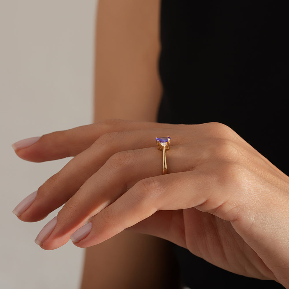 1.00 Karat Oval Tanzanit & 0.08 Karat Pırlanta Yüzük-RNF1271 | Pırlanta Yüzük | Ronaff Pırlanta | Tektaş Yüzük, Pırlanta Yüzük, Kolye, Küpe