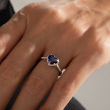 1.07 Karat Merkez Kalp Safir & 0.28 Karat Yuvarlak Kenar Pırlanta Özel Tasarım Kalpli Yüzük - RNF0932 | Renkli Taşlı Yüzükler | Ronaff Pırlanta | Tektaş Yüzük, Pırlanta Yüzük, Kolye, Küpe