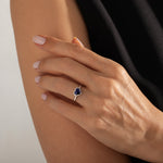 1.07 Karat Merkez Kalp Safir & 0.28 Karat Yuvarlak Kenar Pırlanta Özel Tasarım Kalpli Yüzük - RNF0932 | Renkli Taşlı Yüzükler | Ronaff Pırlanta | Tektaş Yüzük, Pırlanta Yüzük, Kolye, Küpe