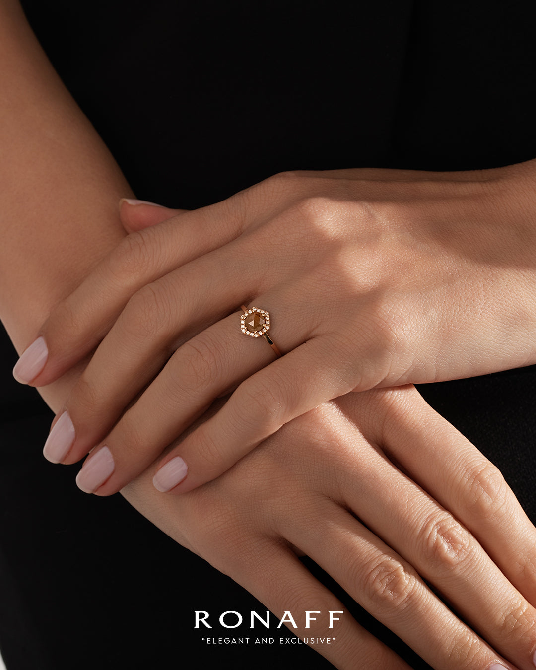 1.08 Karat Salt and Pepper Pırlantalı Yüzük (Karamel) - RNF0539 | Tektaş Pırlanta | Ronaff Pırlanta | Tektaş Yüzük, Pırlanta Yüzük, Kolye, Küpe