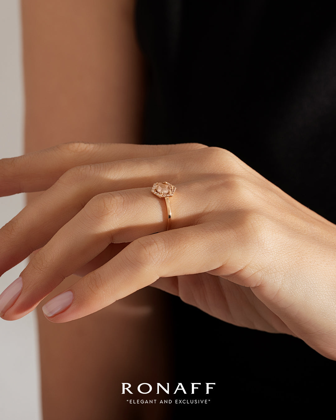 1.08 Karat Salt and Pepper Pırlantalı Yüzük (Karamel) - RNF0539 | Tektaş Pırlanta | Ronaff Pırlanta | Tektaş Yüzük, Pırlanta Yüzük, Kolye, Küpe