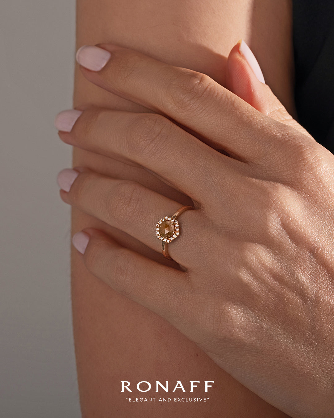 1.08 Karat Salt and Pepper Pırlantalı Yüzük (Karamel) - RNF0539 | Tektaş Pırlanta | Ronaff Pırlanta | Tektaş Yüzük, Pırlanta Yüzük, Kolye, Küpe