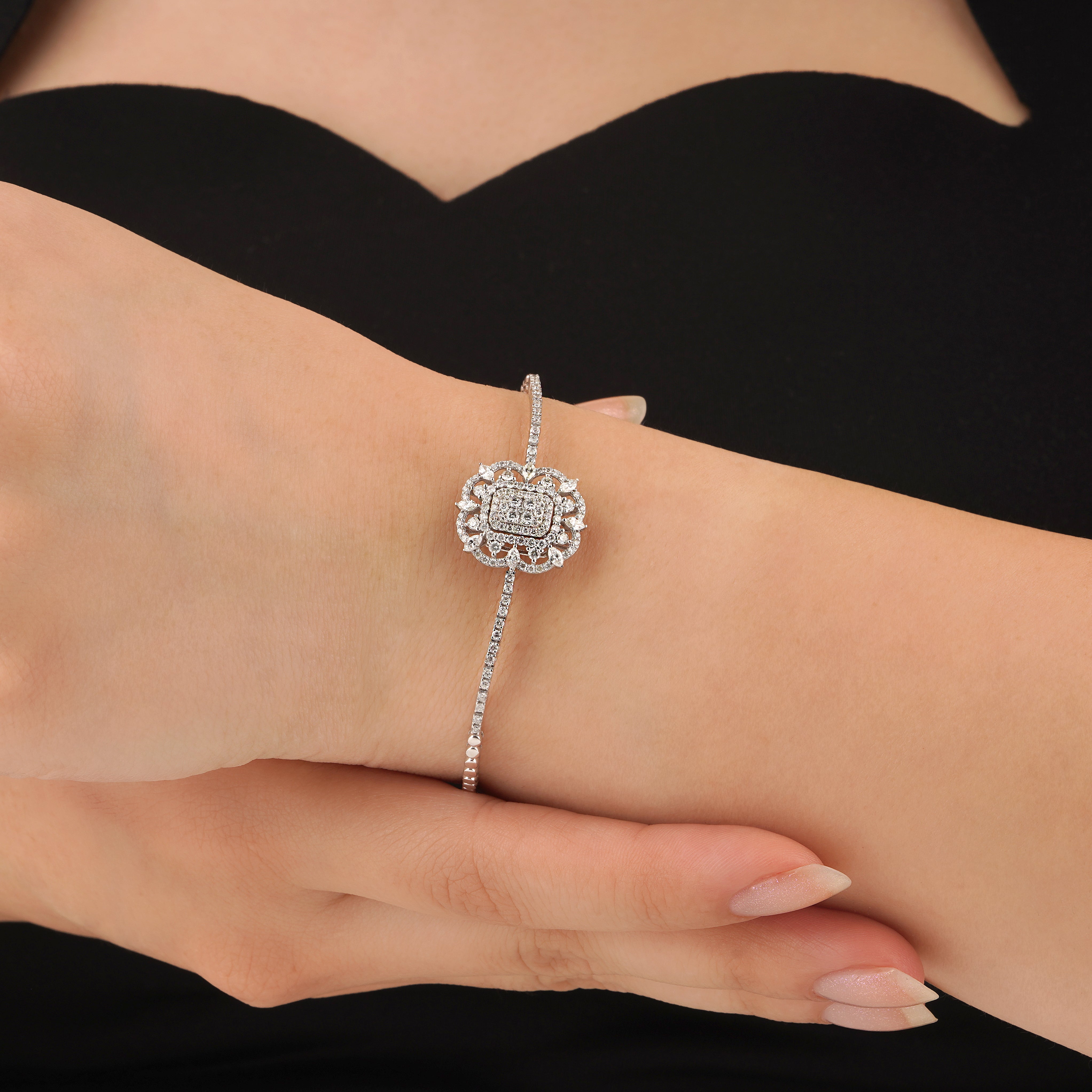 1.10 Karat Pırlanta Tasarım Bileklik-RNF01112 | Pırlanta Bileklik | Ronaff Pırlanta | Tektaş Yüzük, Pırlanta Yüzük, Kolye, Küpe