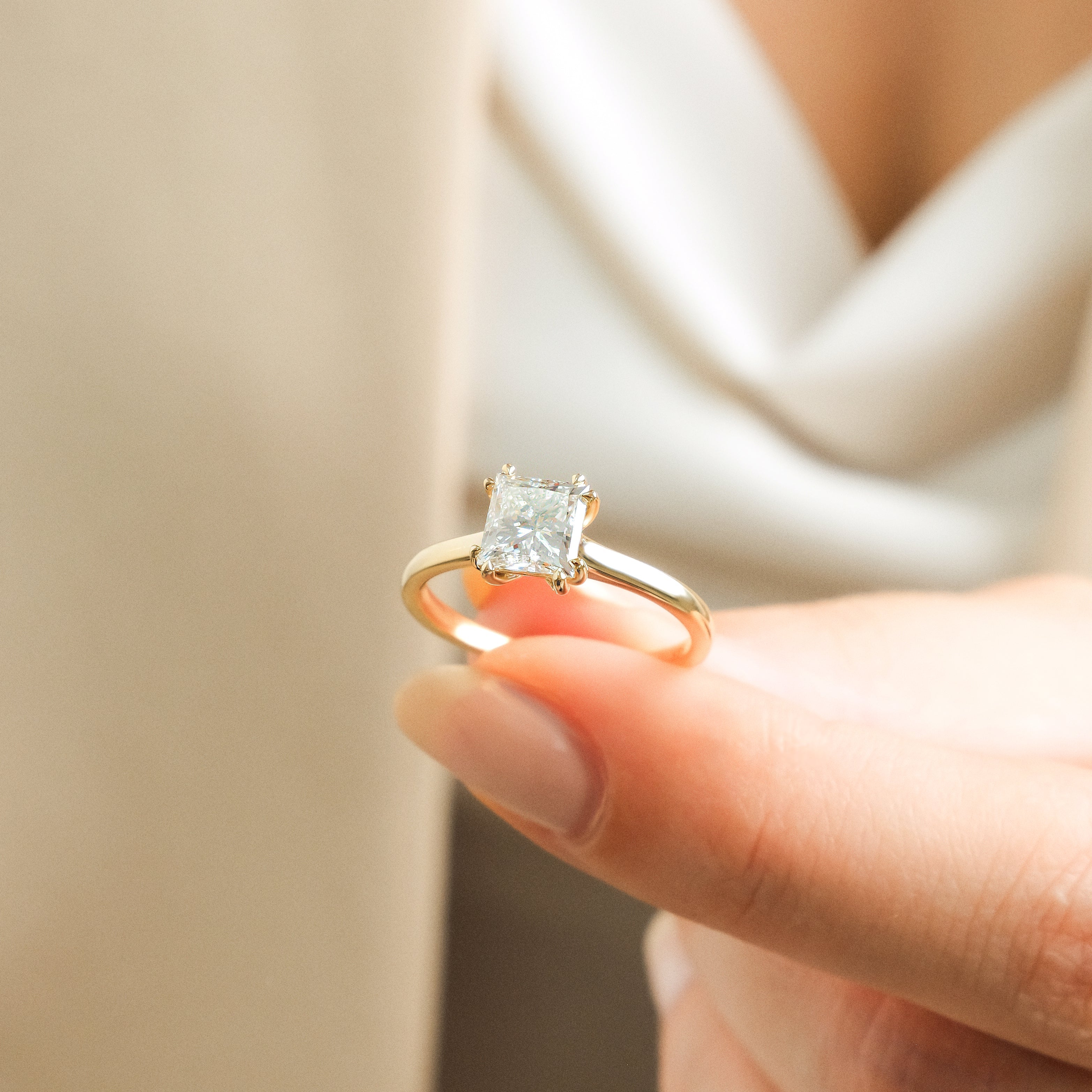 1.20 Karat Prenses Kesim Tektaş Pırlanta Yüzük - RNF01091 | Pırlanta Yüzük | Ronaff Pırlanta | Tektaş Yüzük, Pırlanta Yüzük, Kolye, Küpe