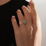 1.20 Karat Emerald & 1.10 Karat Damla Topaz & 0.20 Karat Yuvarlak Kesim Pırlanta Sen ve Ben Yüzük-RNF1305 | Renkli Taşlı Yüzükler | Ronaff Pırlanta | Tektaş Yüzük, Pırlanta Yüzük, Kolye, Küpe