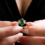 1.60 Karat Oval Zümrüt & 0.22 Karat Markiz & 0.10 Karat Yuvarlak Pırlanta Renkli Yüzük - RNF1064 | Pırlanta Yüzük | Ronaff Pırlanta | Tektaş Yüzük, Pırlanta Yüzük, Kolye, Küpe