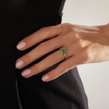 1.80 Karat Oval Zümrüt & 0.15 Karat Yuvarlak Pırlanta Renkli Yüzük-RNF1274 | Yüzükler | Ronaff Pırlanta | Tektaş Yüzük, Pırlanta Yüzük, Kolye, Küpe