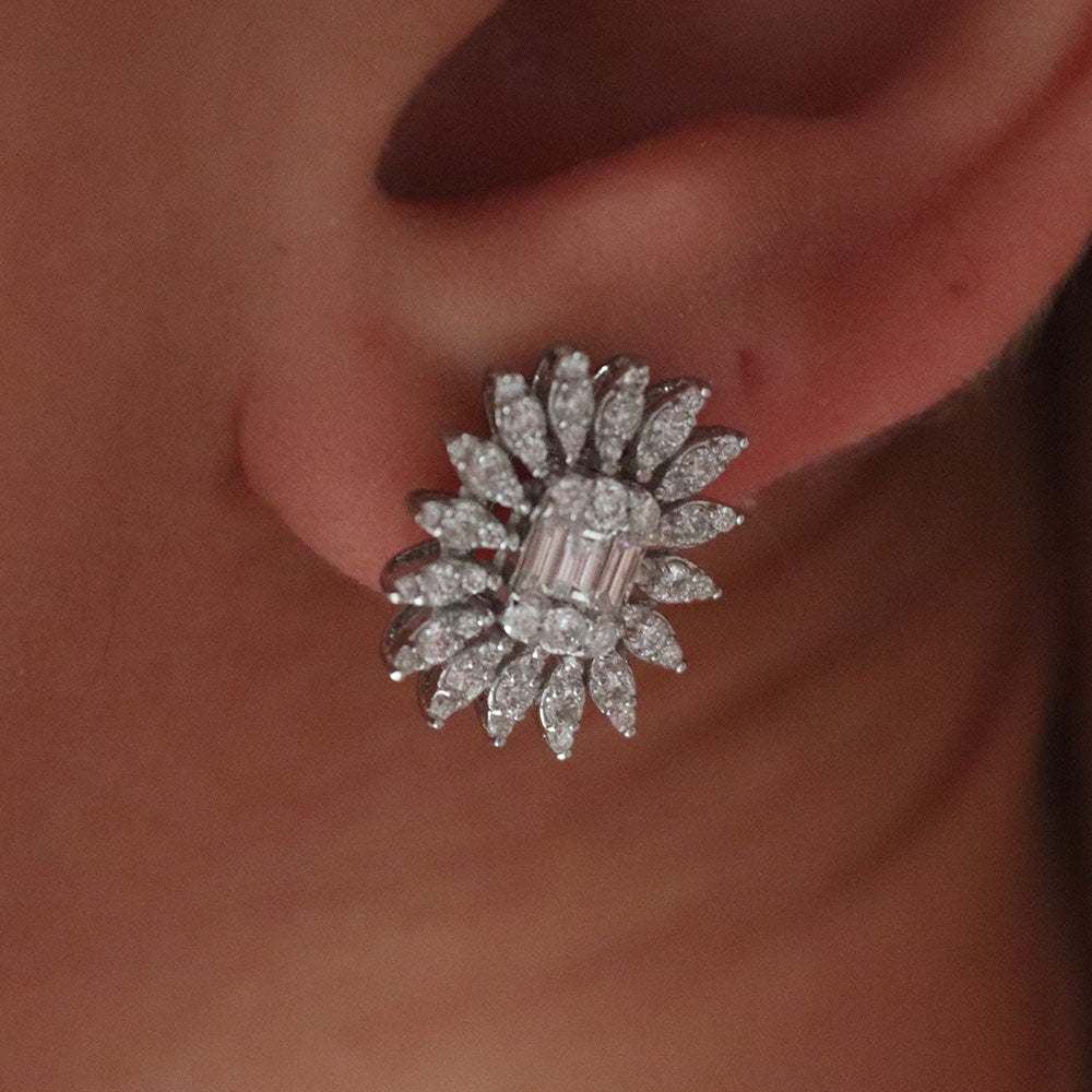 1.00 Karat Baget Kesim Markizli Pırlantalı Küpe - RNF0130 | Pırlanta Küpe | Ronaff Pırlanta | Tektaş Yüzük, Pırlanta Yüzük, Kolye, Küpe