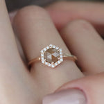 1.08 Karat Salt and Pepper Pırlantalı Yüzük (Karamel) - RNF0539 | Tektaş Pırlanta | Ronaff Pırlanta | Tektaş Yüzük, Pırlanta Yüzük, Kolye, Küpe