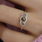 1.20 Karat Salt and Pepper Tria Pırlantalı Yüzük - RNF0540 | Tektaş Pırlanta | Ronaff Pırlanta | Tektaş Yüzük, Pırlanta Yüzük, Kolye, Küpe