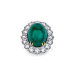 16.82 Karat Zümrüt Kapşon & 6.00 Karat Yuvarlak Pırlanta Özel Tasarım Yüzük - RNF0965 | Renkli Taşlı Yüzükler | Ronaff Pırlanta | Tektaş Yüzük, Pırlanta Yüzük, Kolye, Küpe