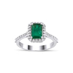 1.80 Karat Baget Zümrüt & 0.30 Karat Yuvarlak Kesim Pırlanta Yüzük - RNF1033 | Renkli Taşlı Kolyeler | Ronaff Pırlanta | Tektaş Yüzük, Pırlanta Yüzük, Kolye, Küpe