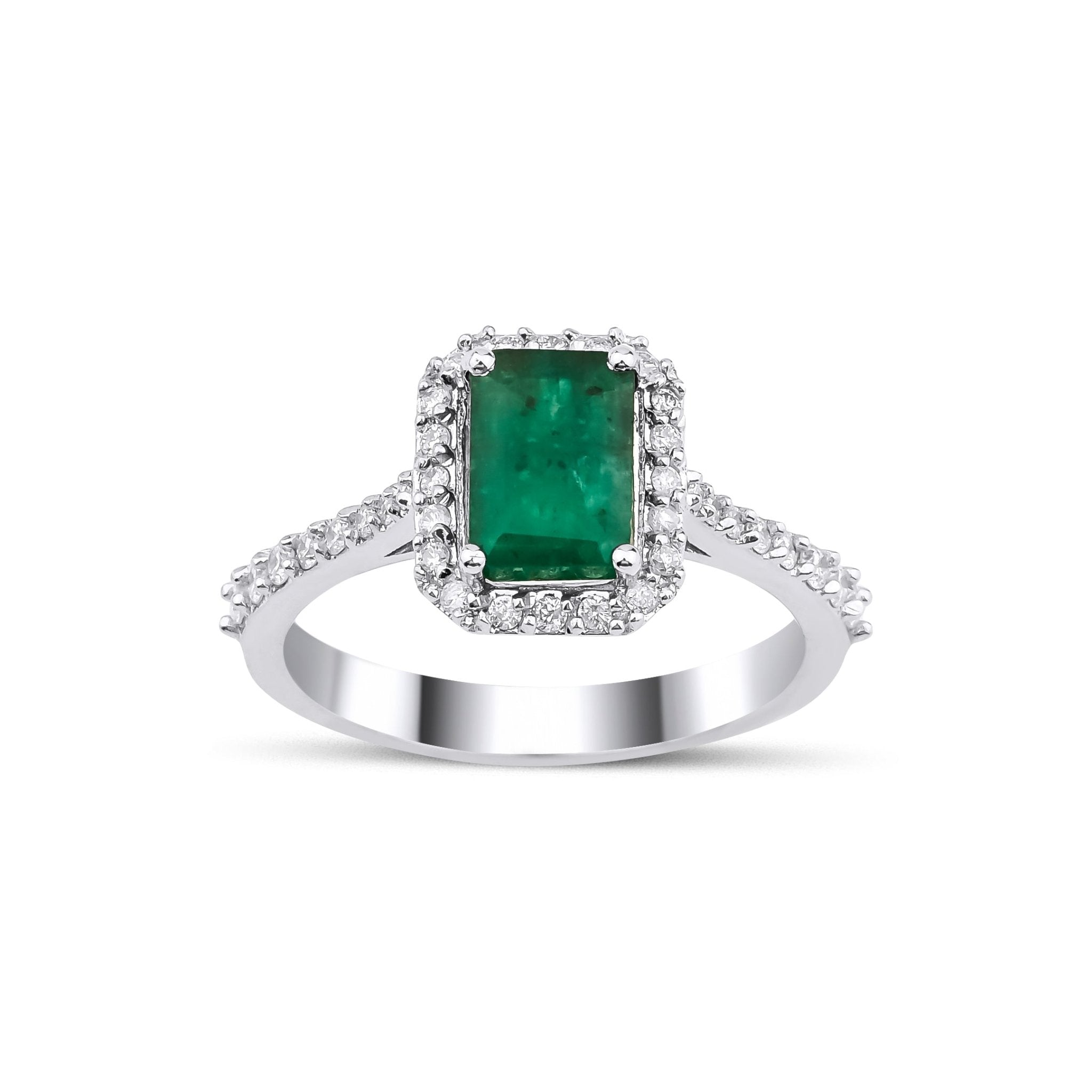 1.80 Karat Baget Zümrüt & 0.30 Karat Yuvarlak Kesim Pırlanta Yüzük - RNF1033 | Renkli Taşlı Kolyeler | Ronaff Pırlanta | Tektaş Yüzük, Pırlanta Yüzük, Kolye, Küpe