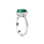 1.80 Karat Baget Zümrüt & 0.30 Karat Yuvarlak Kesim Pırlanta Yüzük - RNF1033 | Renkli Taşlı Kolyeler | Ronaff Pırlanta | Tektaş Yüzük, Pırlanta Yüzük, Kolye, Küpe