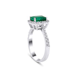 1.80 Karat Baget Zümrüt & 0.30 Karat Yuvarlak Kesim Pırlanta Yüzük - RNF1033 | Renkli Taşlı Kolyeler | Ronaff Pırlanta | Tektaş Yüzük, Pırlanta Yüzük, Kolye, Küpe