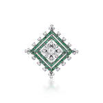 1.00 Karat Naturel Zümrüt & 0.70 Karat Pırlanta Özel Tasarım Broş-RNF1353 | Broş | Ronaff Pırlanta | Tektaş Yüzük, Pırlanta Yüzük, Kolye, Küpe