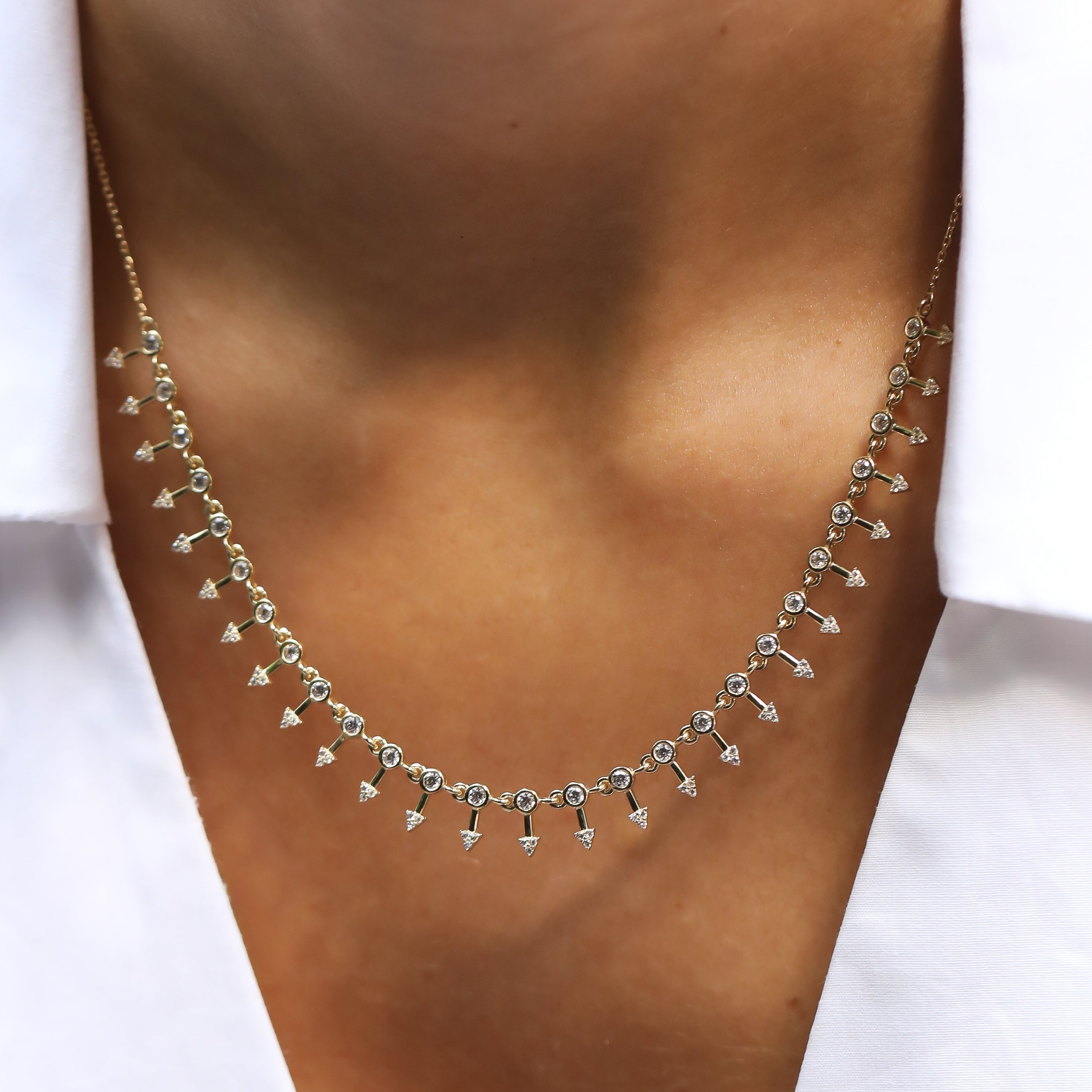 14 Ayar Altın Sallantı Taşlı Pırlanta Kolye RG0102 | Pırlanta Kolye | Ronaff Pırlanta | Tektaş Yüzük, Pırlanta Yüzük, Kolye, Küpe