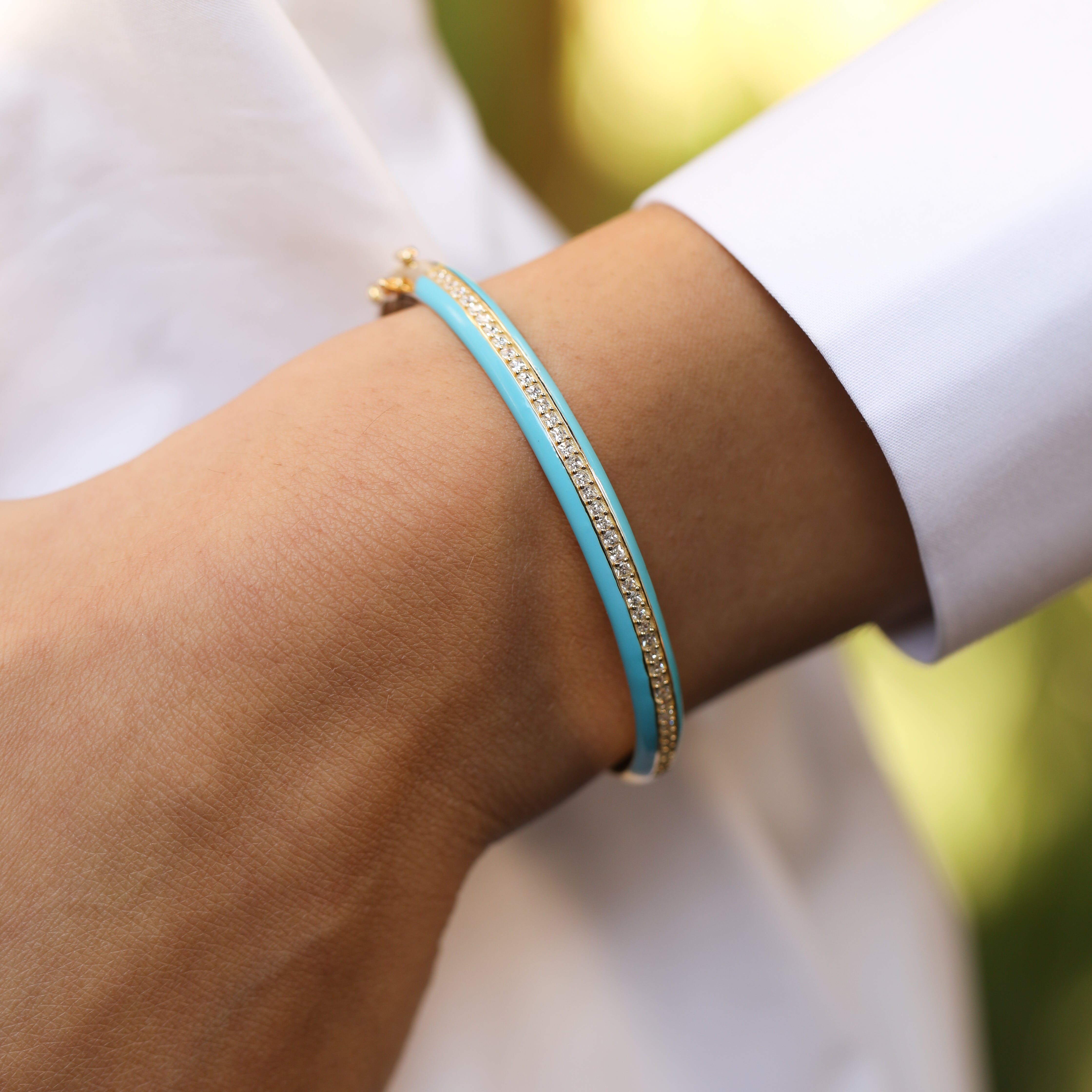 14 Ayar Altın Turkuaz Mineli Pırlanta Kelepçe Bileklik RG0104 | Altın Bileklik | Ronaff Pırlanta | Tektaş Yüzük, Pırlanta Yüzük, Kolye, Küpe