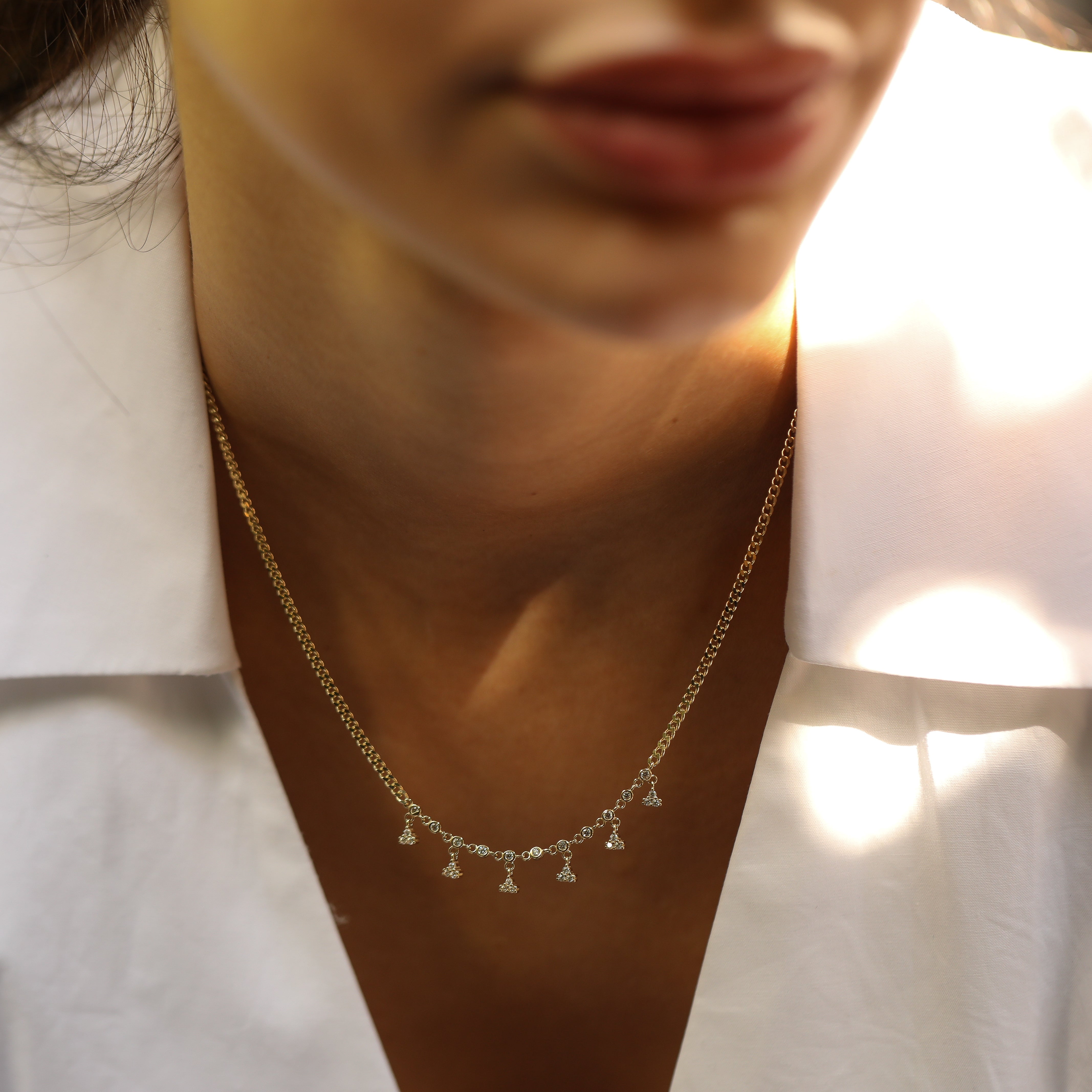 14 Ayar Altın Üçgen Taş Sallantılı Minimal Kolye RG042 | altın | Ronaff Pırlanta | Tektaş Yüzük, Pırlanta Yüzük, Kolye, Küpe