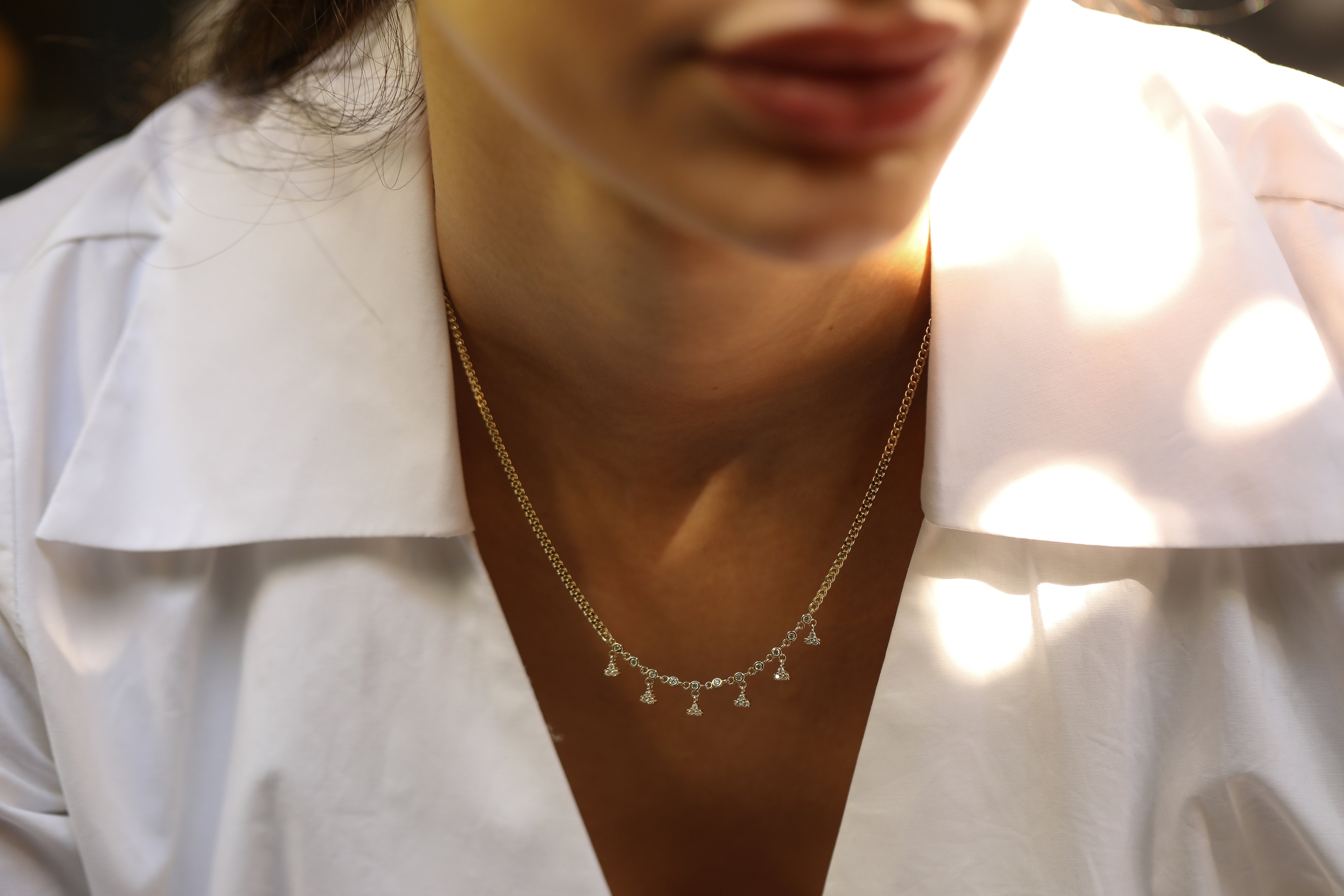 14 Ayar Altın Üçgen Taş Sallantılı Minimal Kolye RG042 | altın | Ronaff Pırlanta | Tektaş Yüzük, Pırlanta Yüzük, Kolye, Küpe