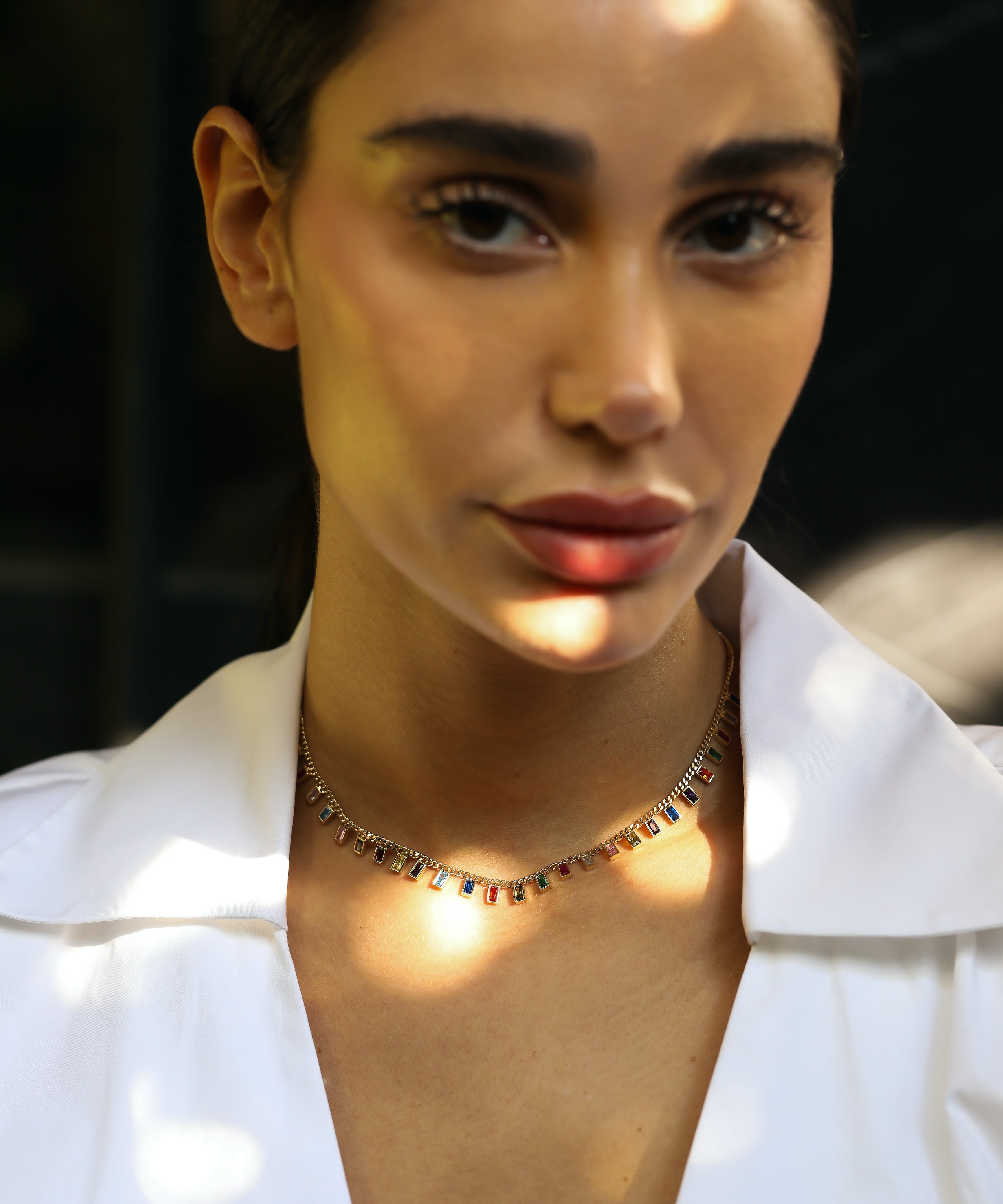 14 Ayar Altın Renkli Safir Dikdörtgen Taşlı Choker Kolye RG043 | altın | Ronaff Pırlanta | Tektaş Yüzük, Pırlanta Yüzük, Kolye, Küpe