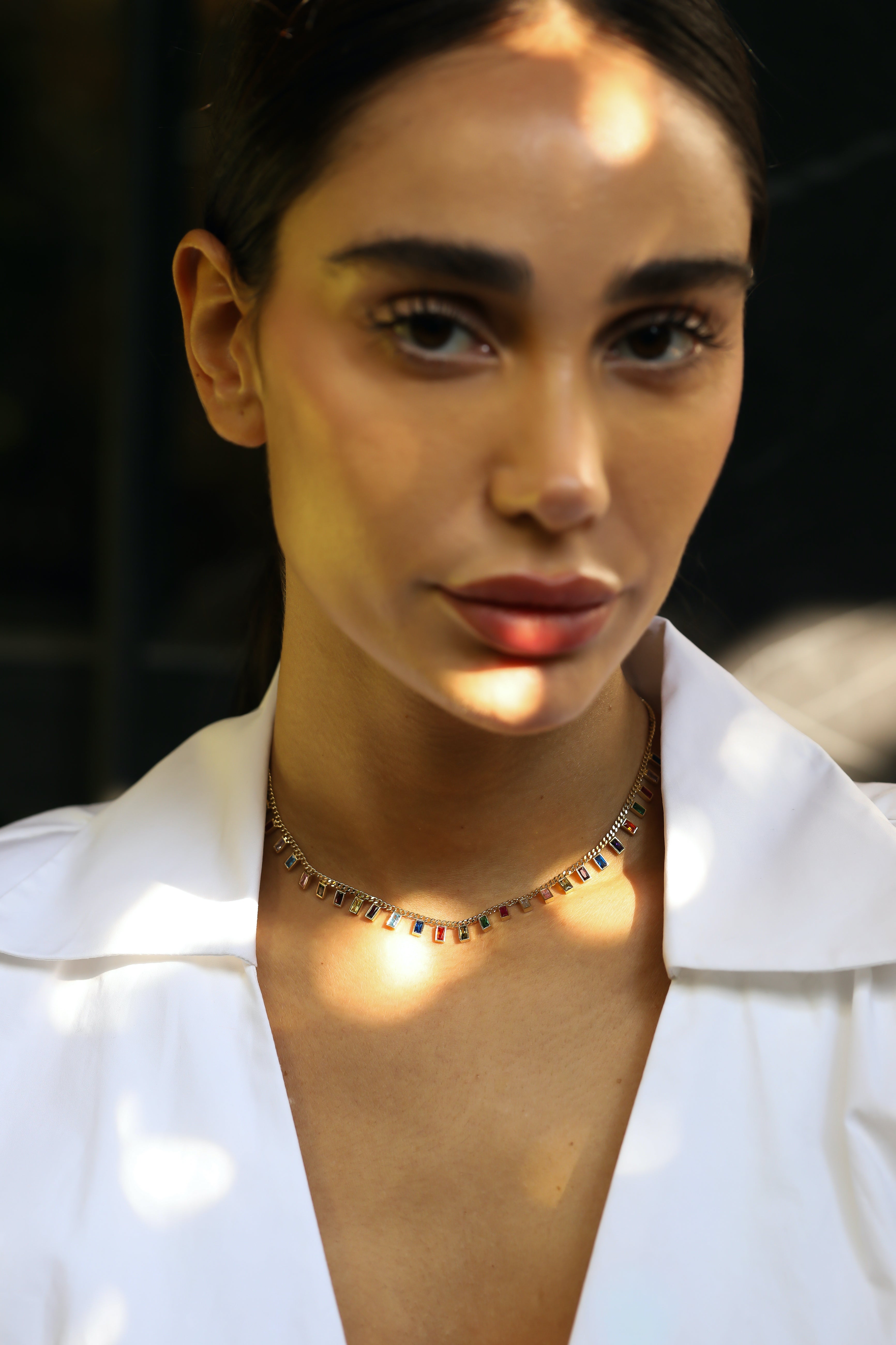 14 Ayar Altın Renkli Safir Dikdörtgen Taşlı Choker Kolye RG043 | altın | Ronaff Pırlanta | Tektaş Yüzük, Pırlanta Yüzük, Kolye, Küpe