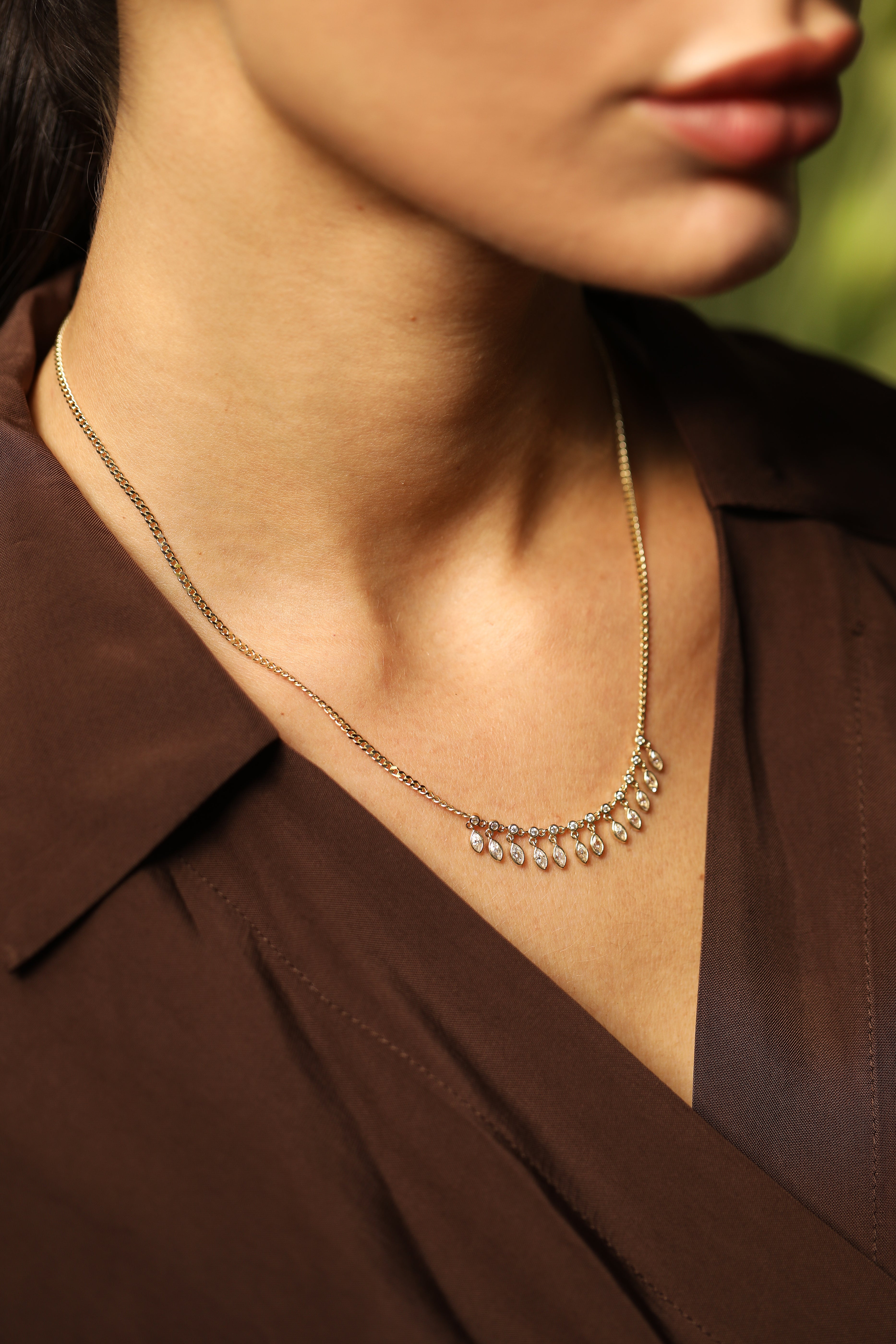 14 Ayar Markiz Kesim Taş Sallantılı Pırlanta Kolye RG045 | altın | Ronaff Pırlanta | Tektaş Yüzük, Pırlanta Yüzük, Kolye, Küpe