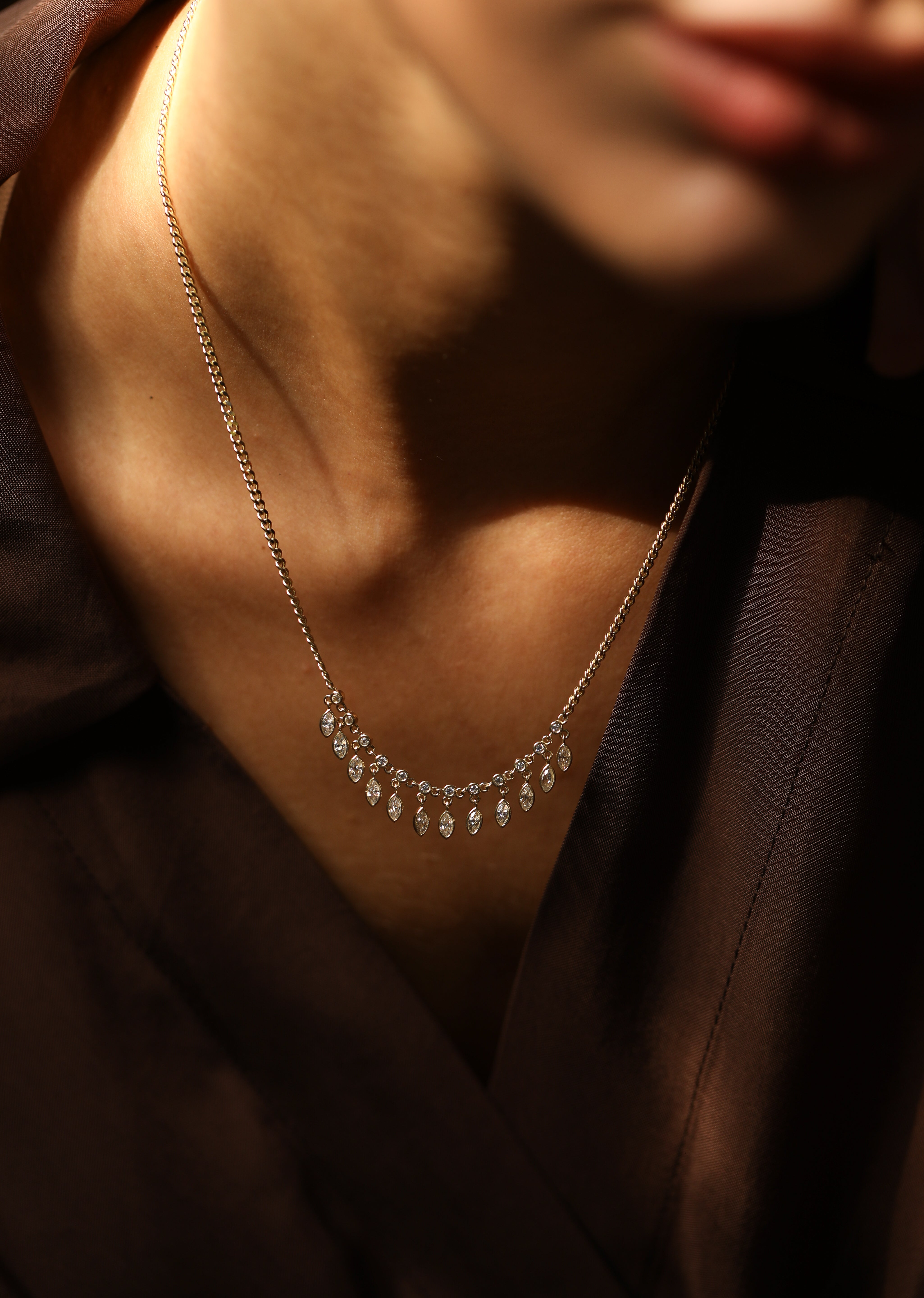 14 Ayar Markiz Kesim Taş Sallantılı Pırlanta Kolye RG045 | altın | Ronaff Pırlanta | Tektaş Yüzük, Pırlanta Yüzük, Kolye, Küpe