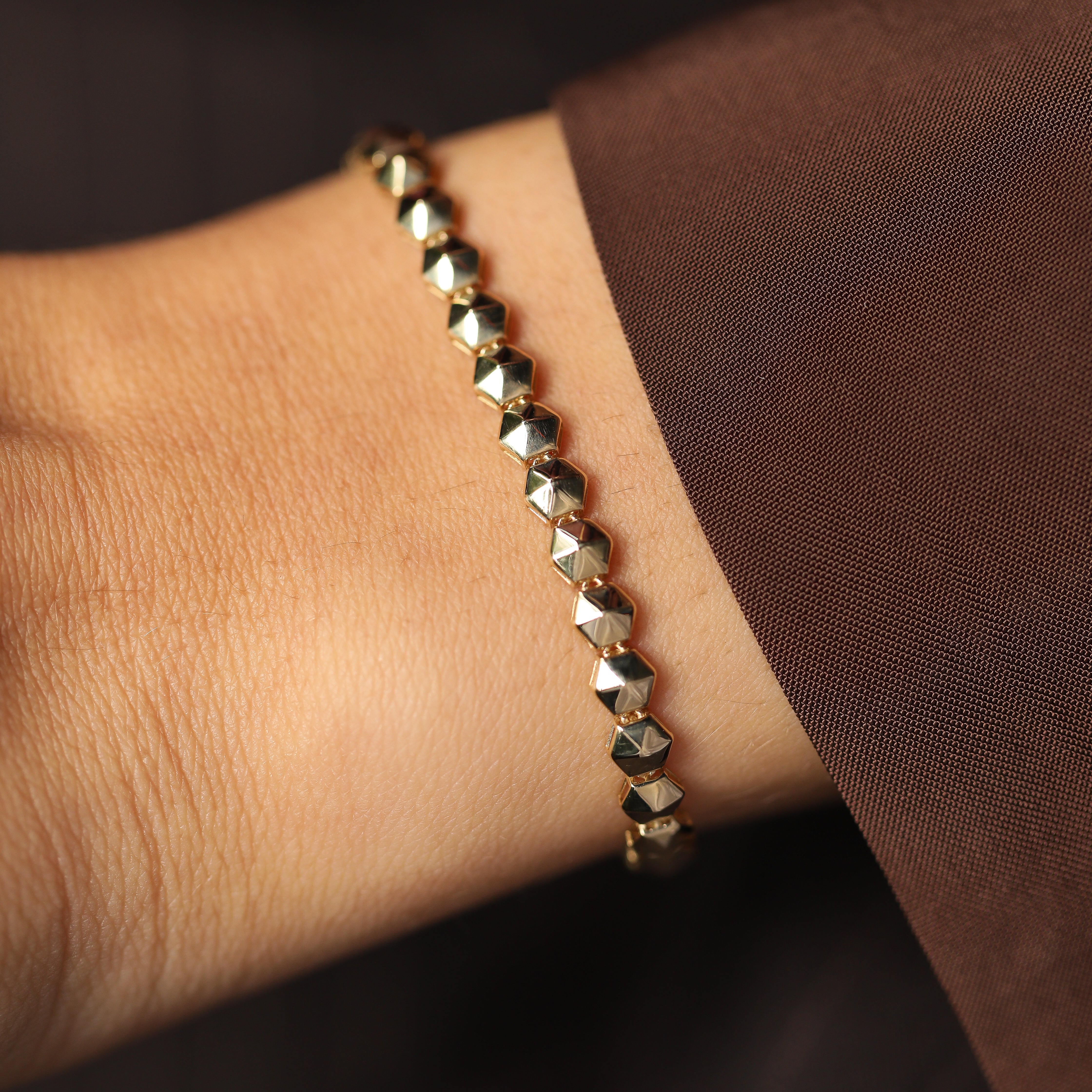 14 Ayar Altın Geometrik Kesim Bileklik RG052 | altın | Ronaff Pırlanta | Tektaş Yüzük, Pırlanta Yüzük, Kolye, Küpe