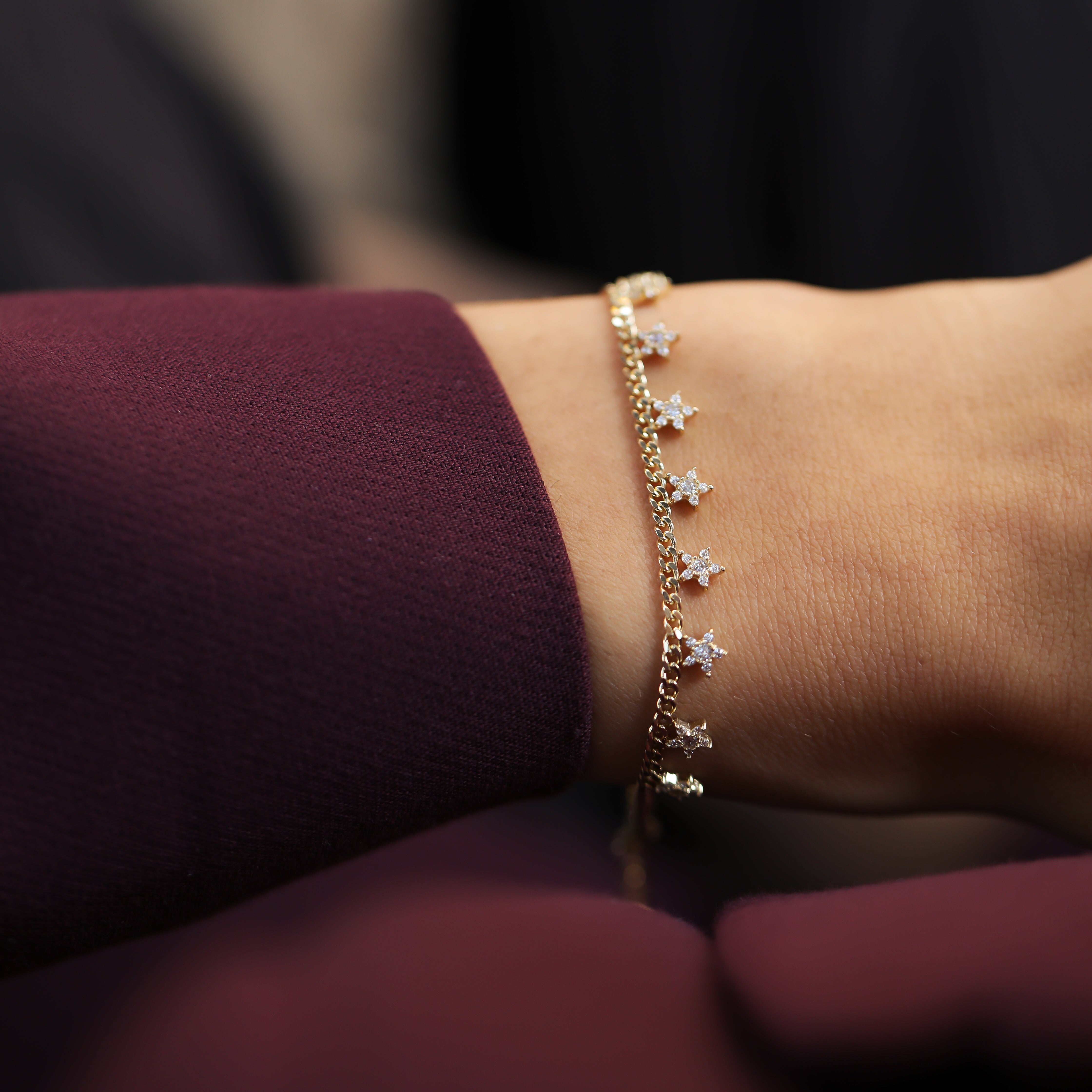 14 Ayar Altın Çiçek Sallantılı Pırlanta Bileklik RG054 | altın | Ronaff Pırlanta | Tektaş Yüzük, Pırlanta Yüzük, Kolye, Küpe