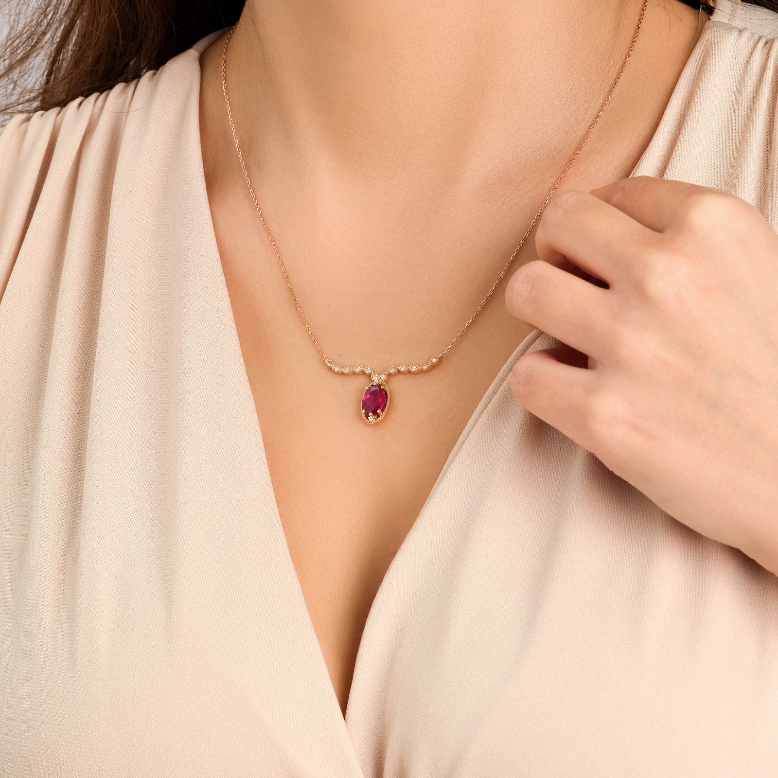 2.00 ct Yakut Kolye RG098 | altın | Ronaff Pırlanta | Tektaş Yüzük, Pırlanta Yüzük, Kolye, Küpe