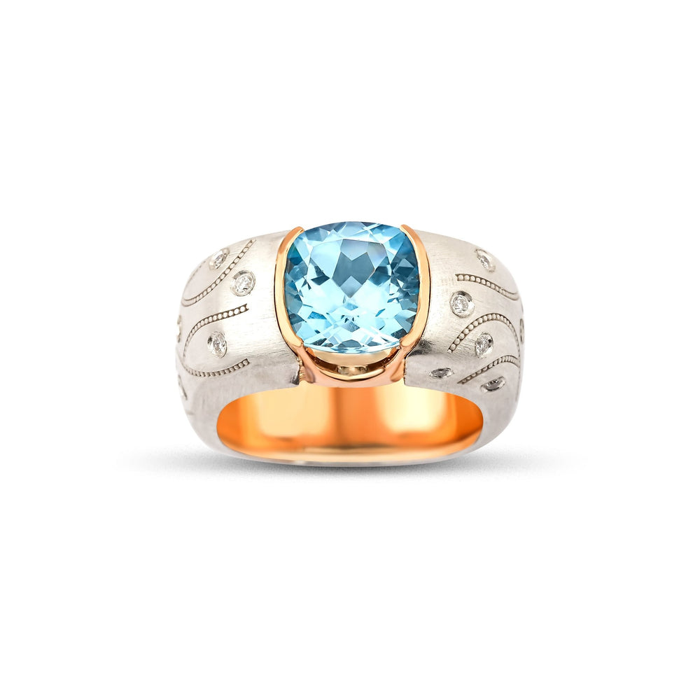 3.53 Karat Merkez Blue Topaz & 0.20 Karat Kenar Pırlanta Tasarım Yüzük - RNF0993 | Ronaff Pırlanta | Tektaş Yüzük, Pırlanta Yüzük, Kolye, Küpe