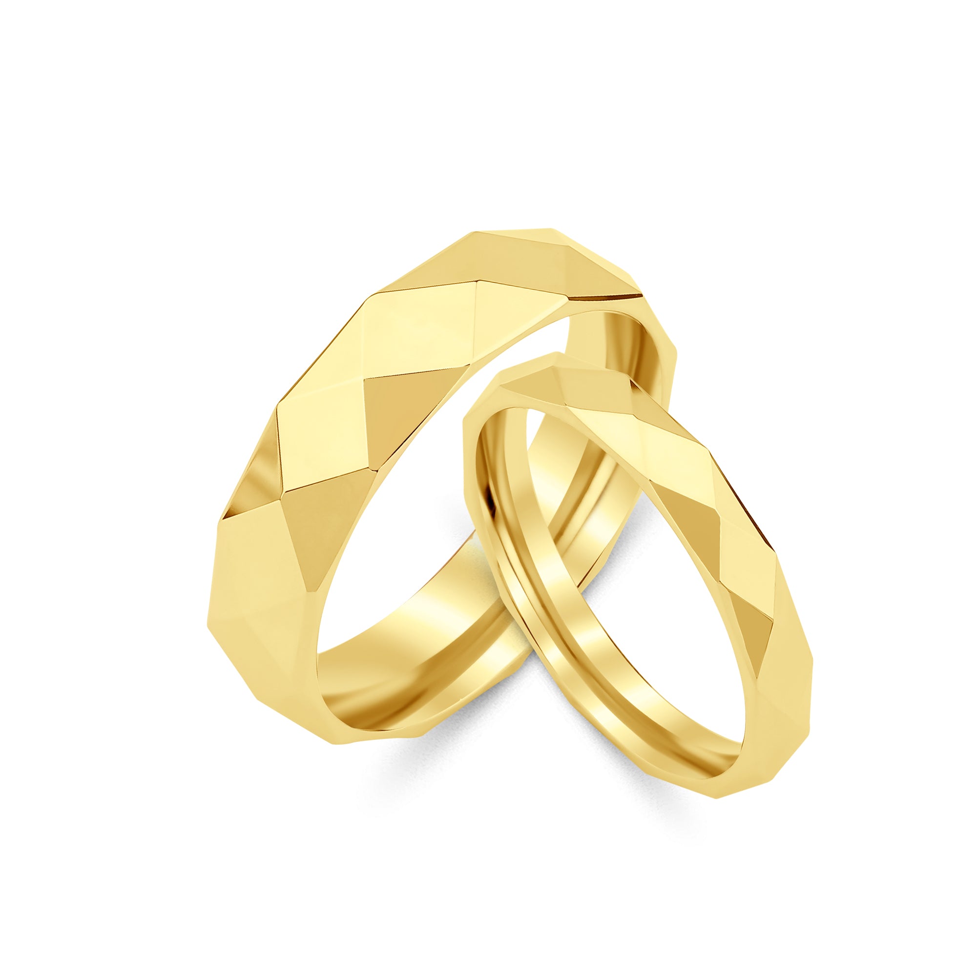 3 mm & 4 mm Çift Sarı Altın Bombeli Alyans - RNF1041 | Alyans | Ronaff Pırlanta | Tektaş Yüzük, Pırlanta Yüzük, Kolye, Küpe