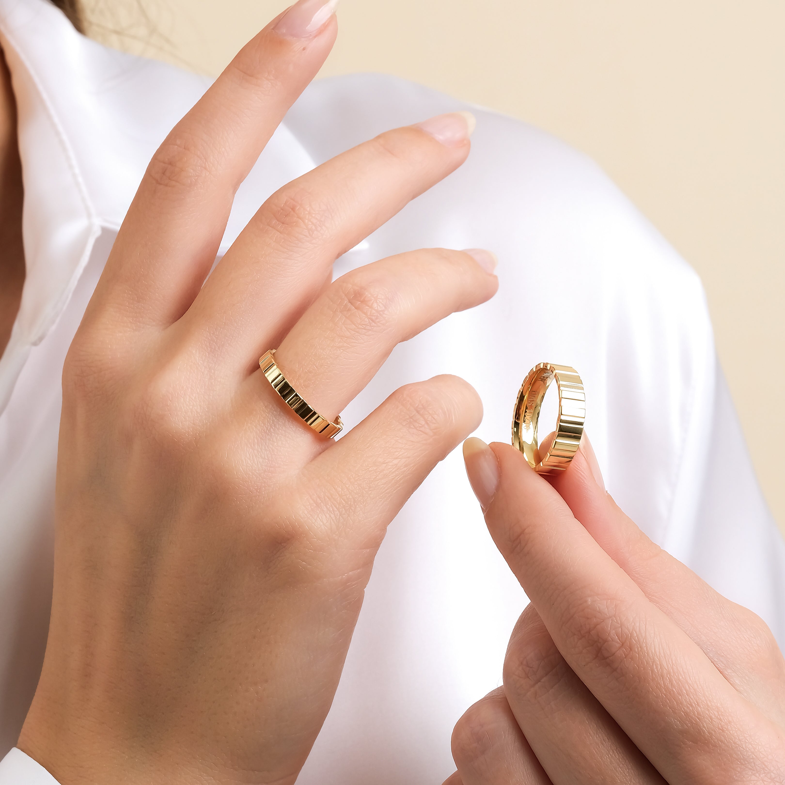 3 mm & 4 mm Çift Sarı Altın Bombeli Alyans - RNF1040 | Alyans | Ronaff Pırlanta | Tektaş Yüzük, Pırlanta Yüzük, Kolye, Küpe